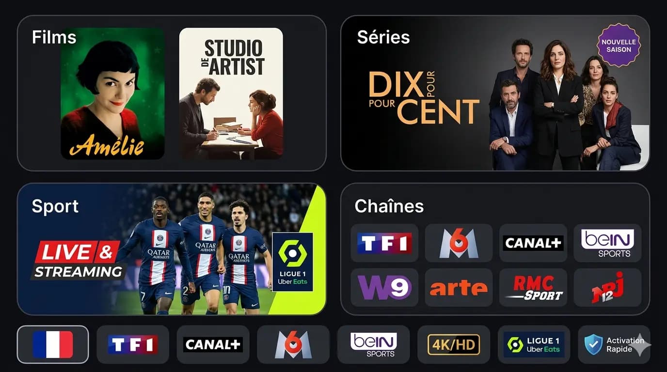 Chaînes • Sport • Films • Séries sur Smart TV avec sport, films et séries